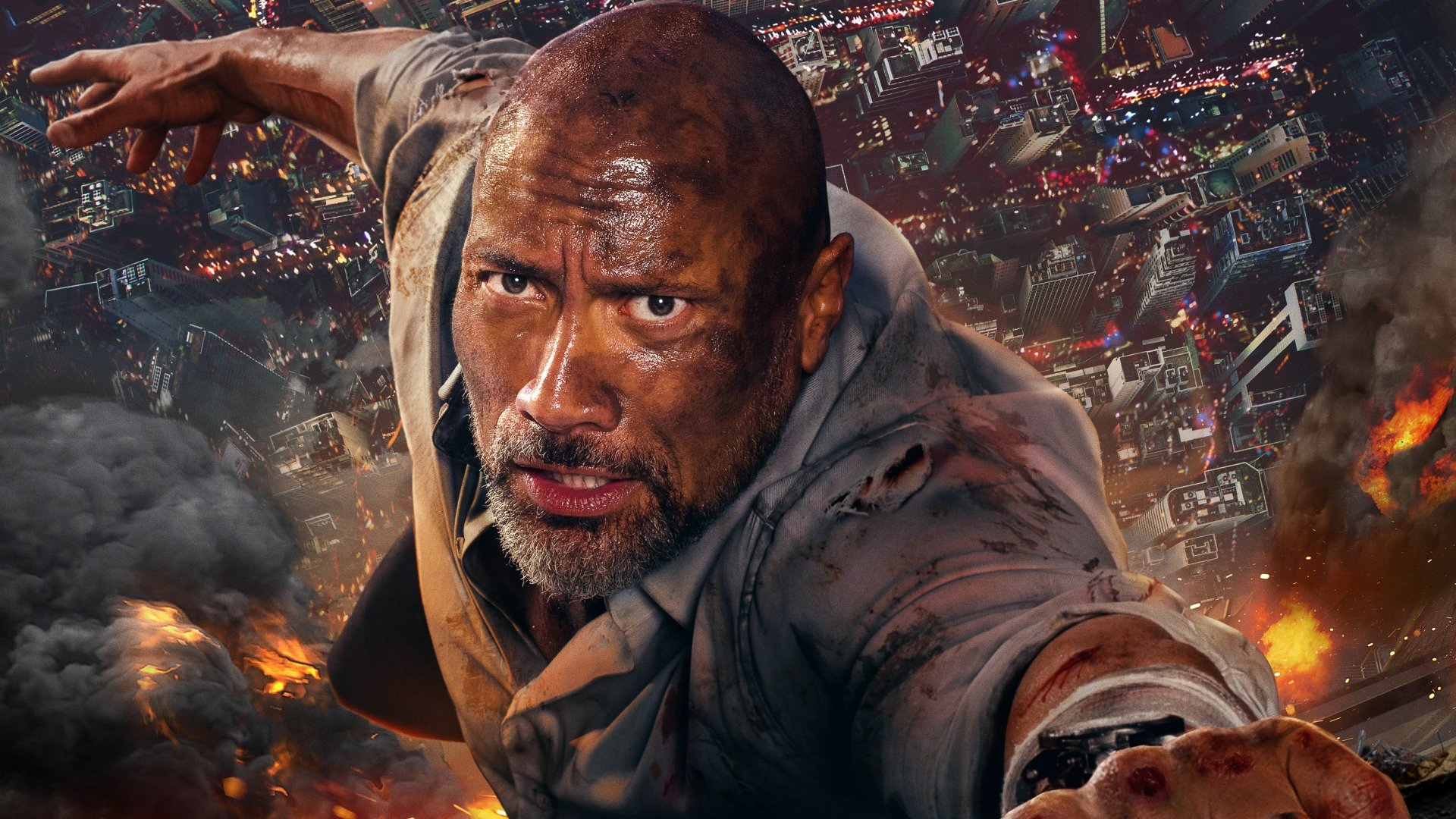 Download Dwayne Johnson Movie Skyscraper 4k Ultra HD Wallpaper