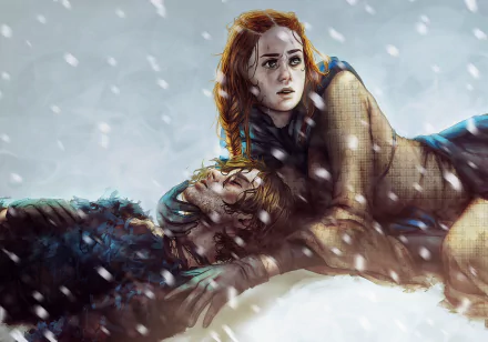 Sansa Stark Theon Greyjoy fantasy A Song of Ice and Fire HD Desktop Wallpaper | Background Image