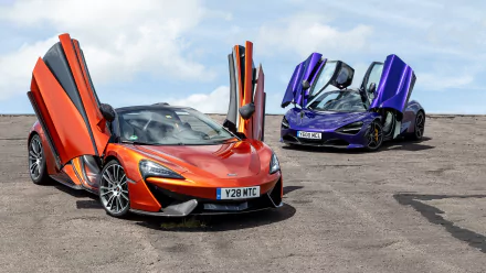 purple car orange car supercar car McLaren vehicle McLaren 570S Spider HD Desktop Wallpaper | Background Image