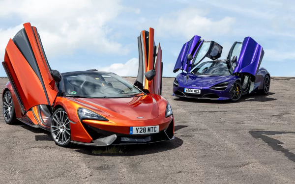 purple car orange car supercar car McLaren vehicle McLaren 570S Spider HD Desktop Wallpaper | Background Image
