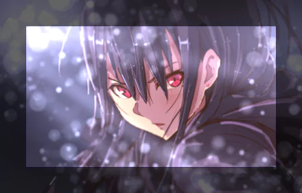 HD anime original artwork featuring a close-up of a character with dark hair and striking red eyes, designed as a PC desktop wallpaper and background.