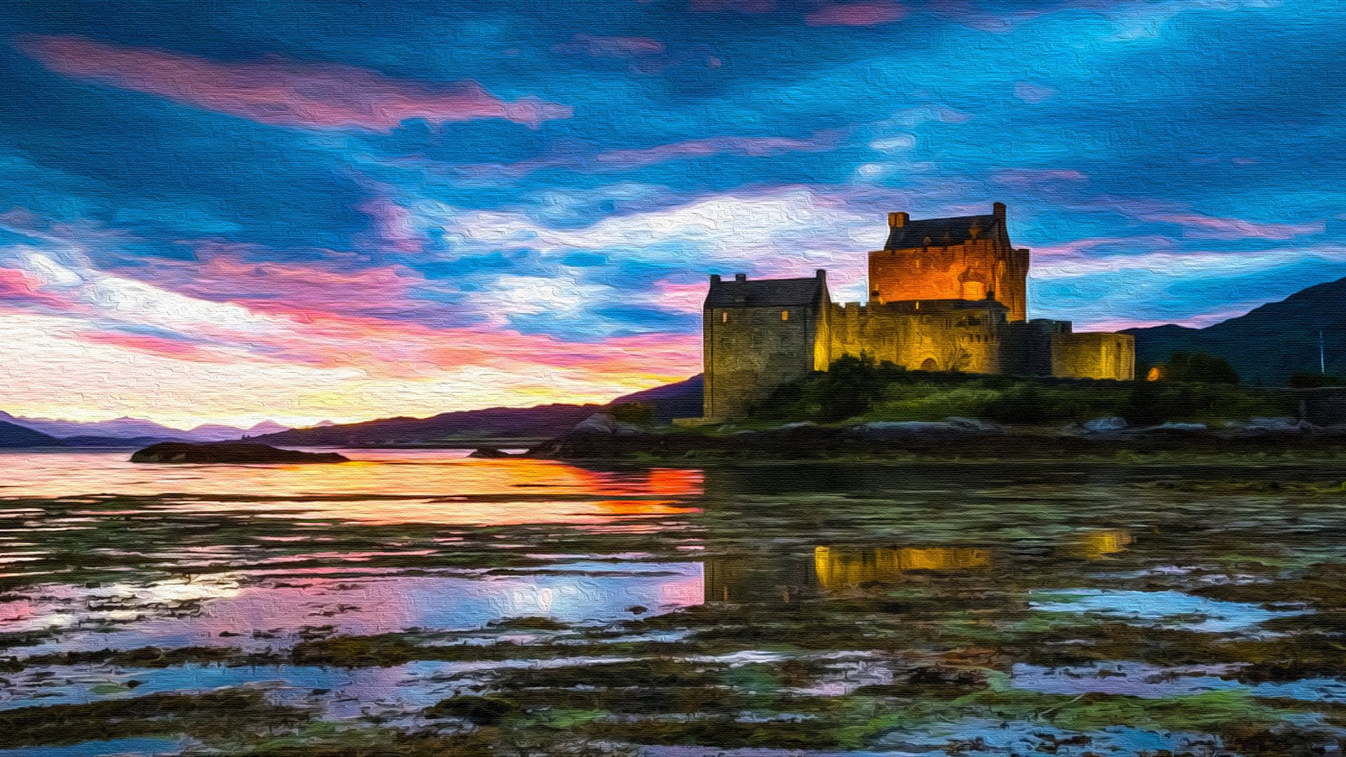 Dornie, Kyle of Lochalsh, Scotland Oil on Canvas by Manufan63