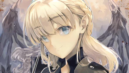 Zena from Death March to the Parallel World Rhapsody anime, depicted in a detailed 4K Ultra HD PC desktop wallpaper with soft lighting and intricate armor details.