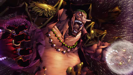 HD desktop wallpaper featuring Marshall D. Teach from the anime One Piece, showcasing his powerful presence with dramatic lighting and intense colors.