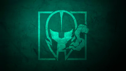 Minimalist 8K Ultra HD wallpaper featuring the Maestro operator icon from Tom Clancy's Rainbow Six: Siege in a green textured background, designed for PC desktop.