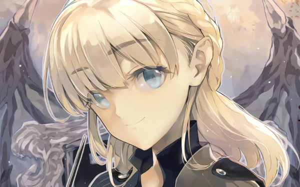 Zena from Death March to the Parallel World Rhapsody anime, depicted in a detailed 4K Ultra HD PC desktop wallpaper with soft lighting and intricate armor details.