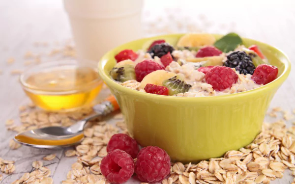 raspberry muesli still life food breakfast HD Desktop Wallpaper | Background Image