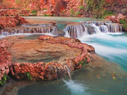 pastel nature waterfall HD Desktop Wallpaper | Background Image