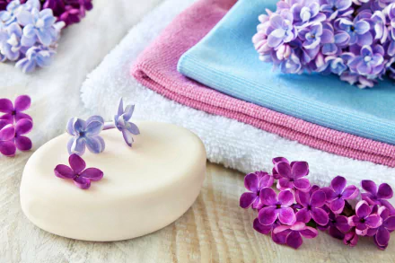 purple hair soap towel lilac still life man made spa HD Desktop Wallpaper | Background Image