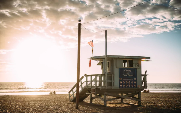 Lifeguard Tower sea photography beach HD Desktop Wallpaper | Background Image