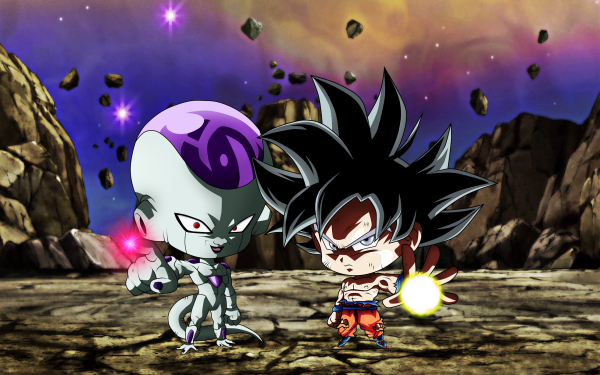 Anime Dragon Ball Super Dragon Ball Goku Frieza Chibi Ultra Instinct HD Wallpaper | Background Image