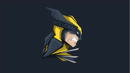Stylized 8K Ultra HD PC wallpaper of Wolverine from X-Men comics, featuring a dynamic side profile with sharp claws and iconic yellow and black mask.