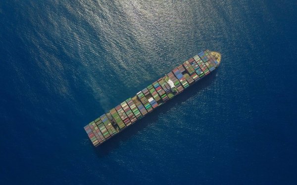 Vehicles Container Ship Ship Aerial Ocean HD Wallpaper | Background Image