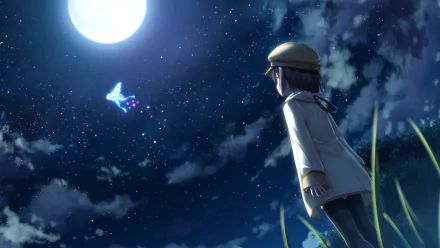butterfly Anime Summer Pockets HD Desktop Wallpaper | Background Image