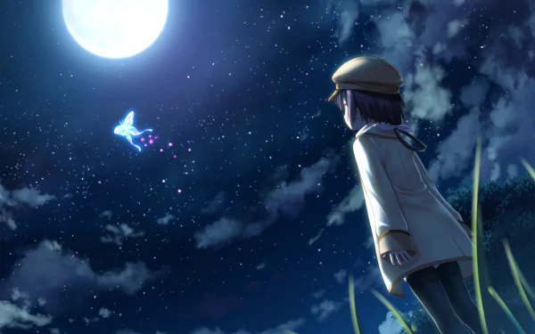 butterfly Anime Summer Pockets HD Desktop Wallpaper | Background Image
