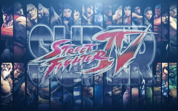 HD PC desktop wallpaper featuring iconic Street Fighter characters with the Street Fighter IV logo prominently displayed, capturing the essence of the classic video game.