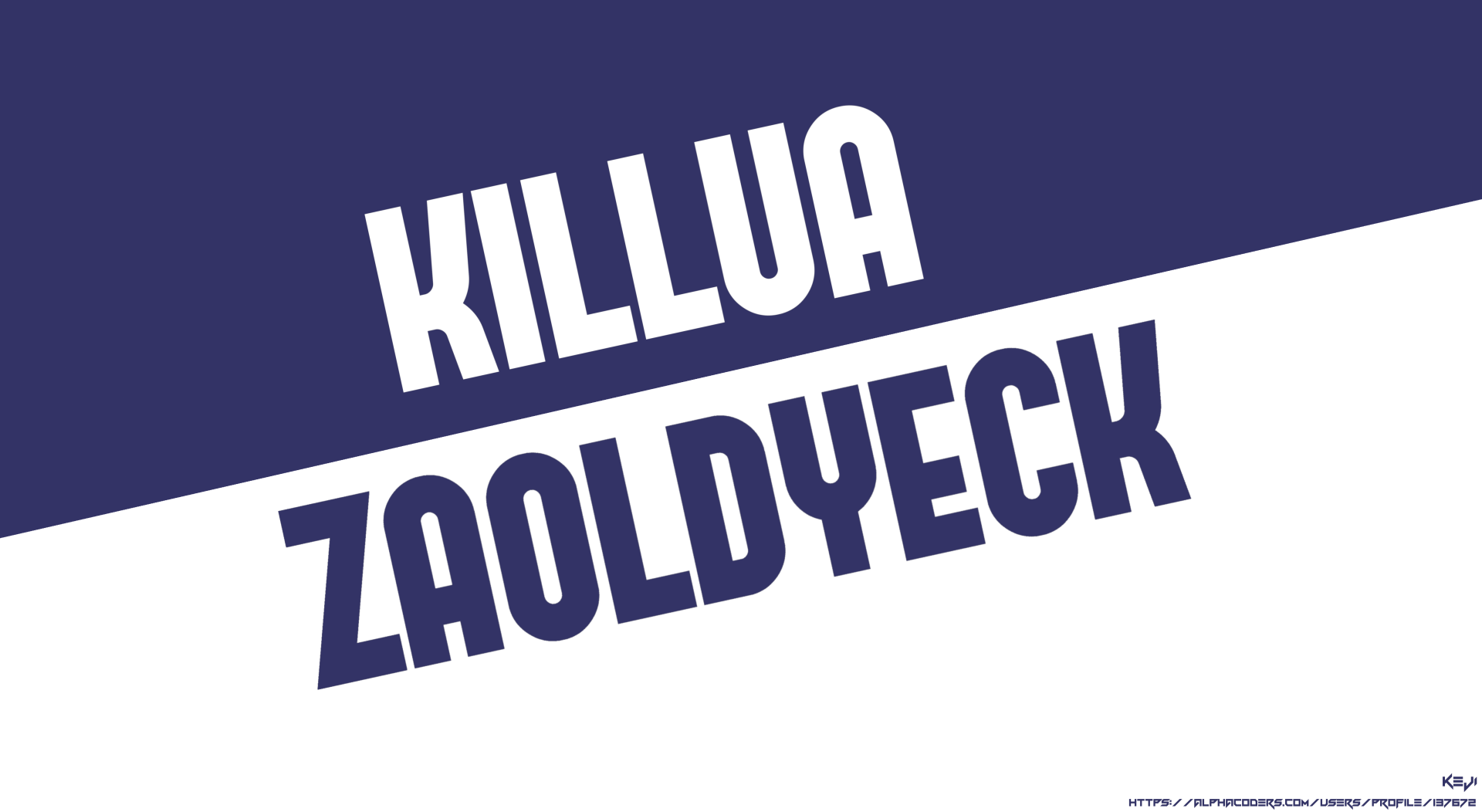 4K Ultra HD PC desktop wallpaper featuring bold text of Killua Zoldyck from the anime Hunter x Hunter against a split blue and white background.