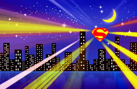  Superman Logo Shining in the Night by Annalise Batista