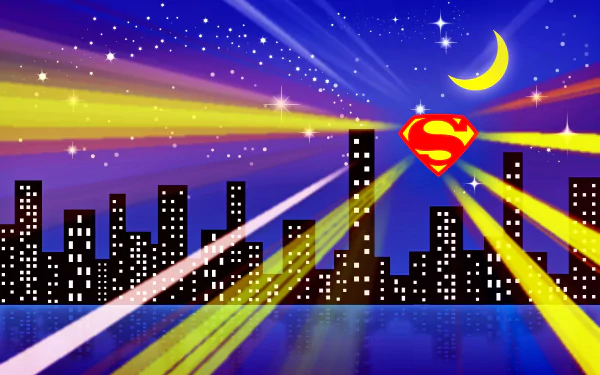  Superman Logo Shining in the Night by Annalise Batista