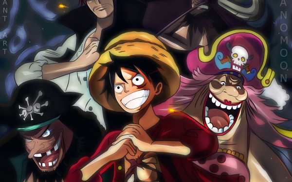 Anime One Piece Monkey D. Luffy Marshall D. Teach Shanks Charlotte Linlin Kaido HD Wallpaper | Background Image