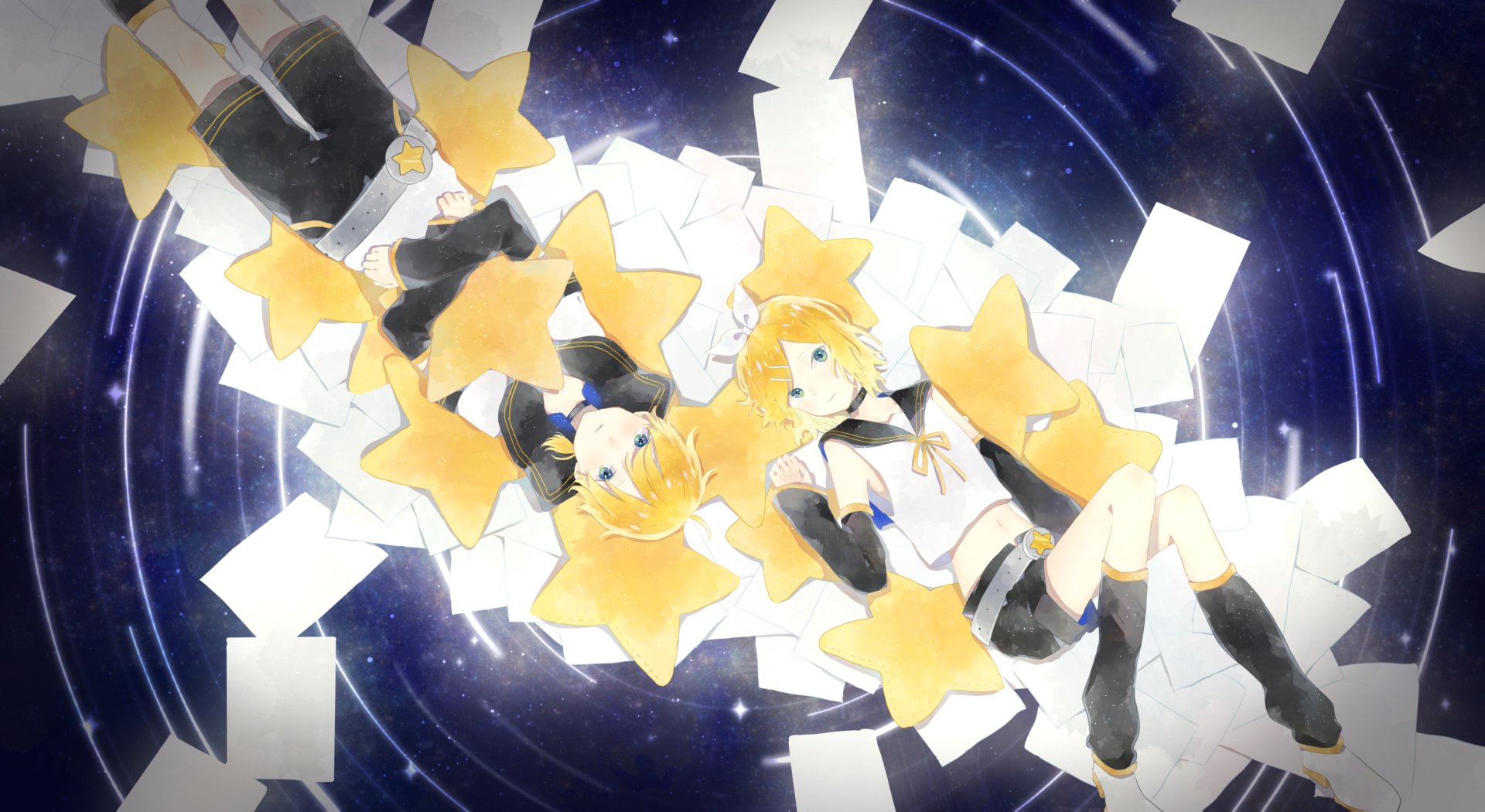 Download Rin Kagamine Len Kagamine Anime Vocaloid HD Wallpaper by ねこじし