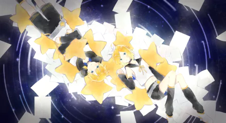 Rin Kagamine Len Kagamine Anime Vocaloid HD Desktop Wallpaper | Background Image