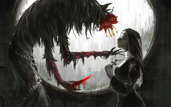 Fantasy Dark Monster Nun Christian HD Wallpaper | Background Image