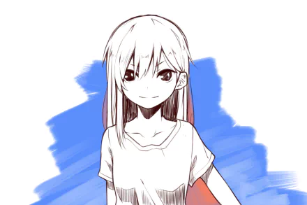 white hair black eyes sketch Anime Original HD Desktop Wallpaper | Background Image