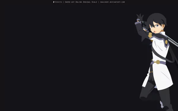 Kazuto Kirigaya as Kirito from Sword Art Online Movie: Ordinal Scale in a 4K Ultra HD anime desktop wallpaper with a dark background.