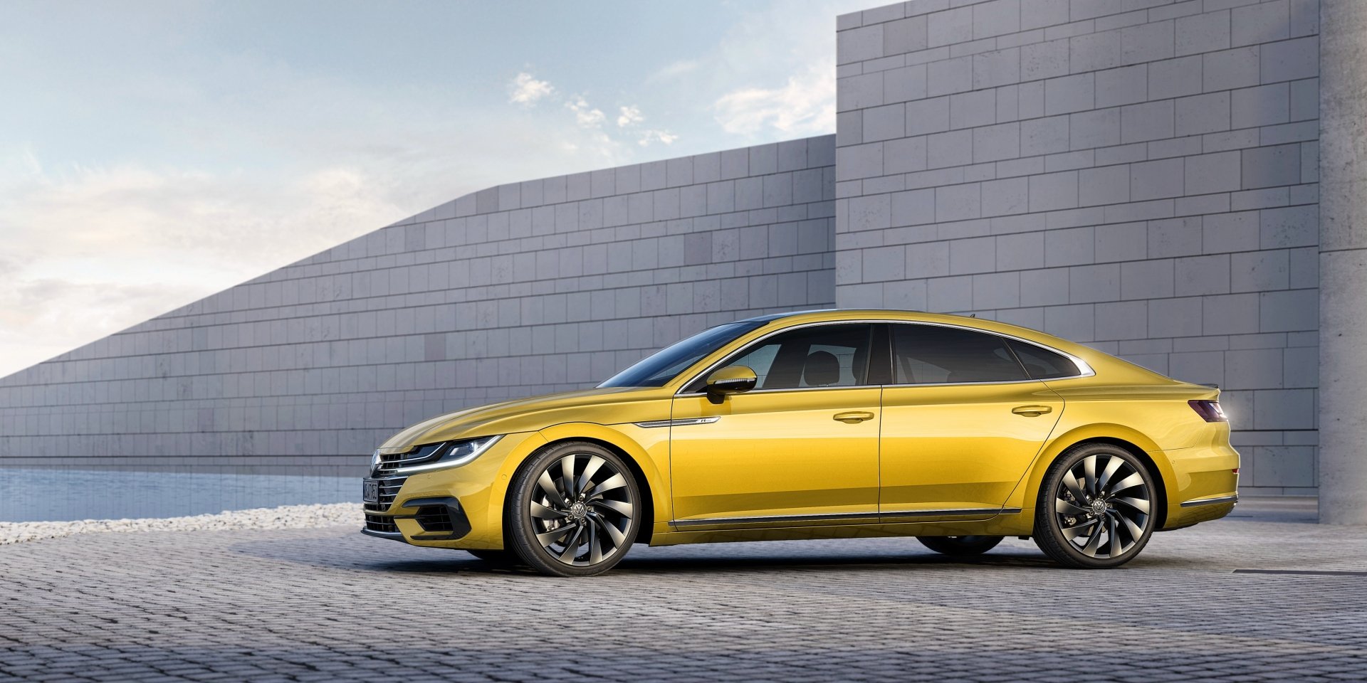 Download Yellow Car Car Volkswagen Vehicle Volkswagen Arteon HD Wallpaper