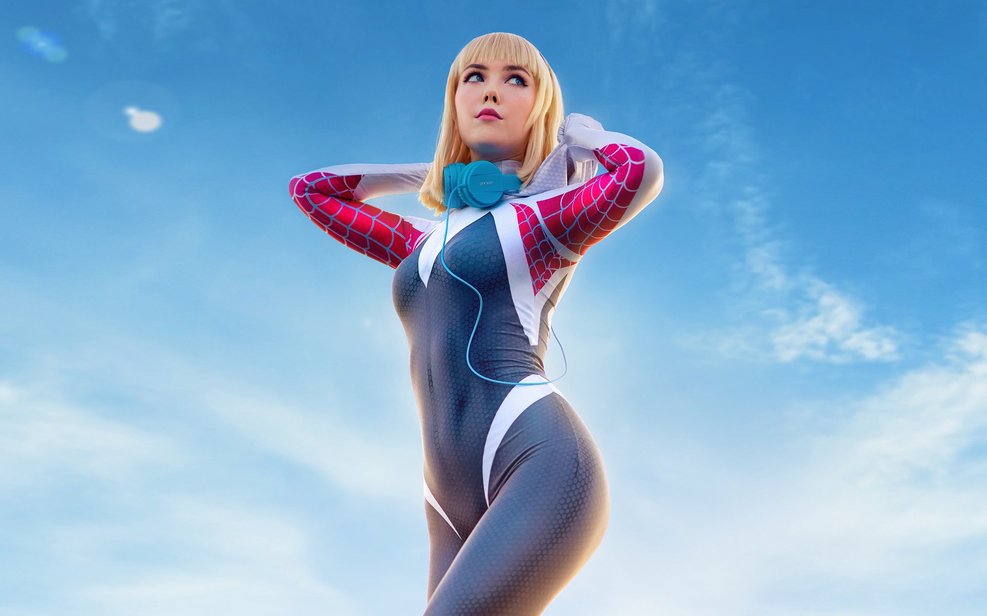 Гвен косплей. Helen Stifler косплей Spider Gwen. Саша Холланд Спайдер Гвен. Гвен паук косплей. Spider Gwen косплей.