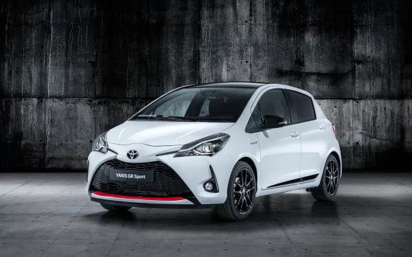 compact car white car car Toyota vehicle Toyota Yaris HD Desktop Wallpaper | Background Image