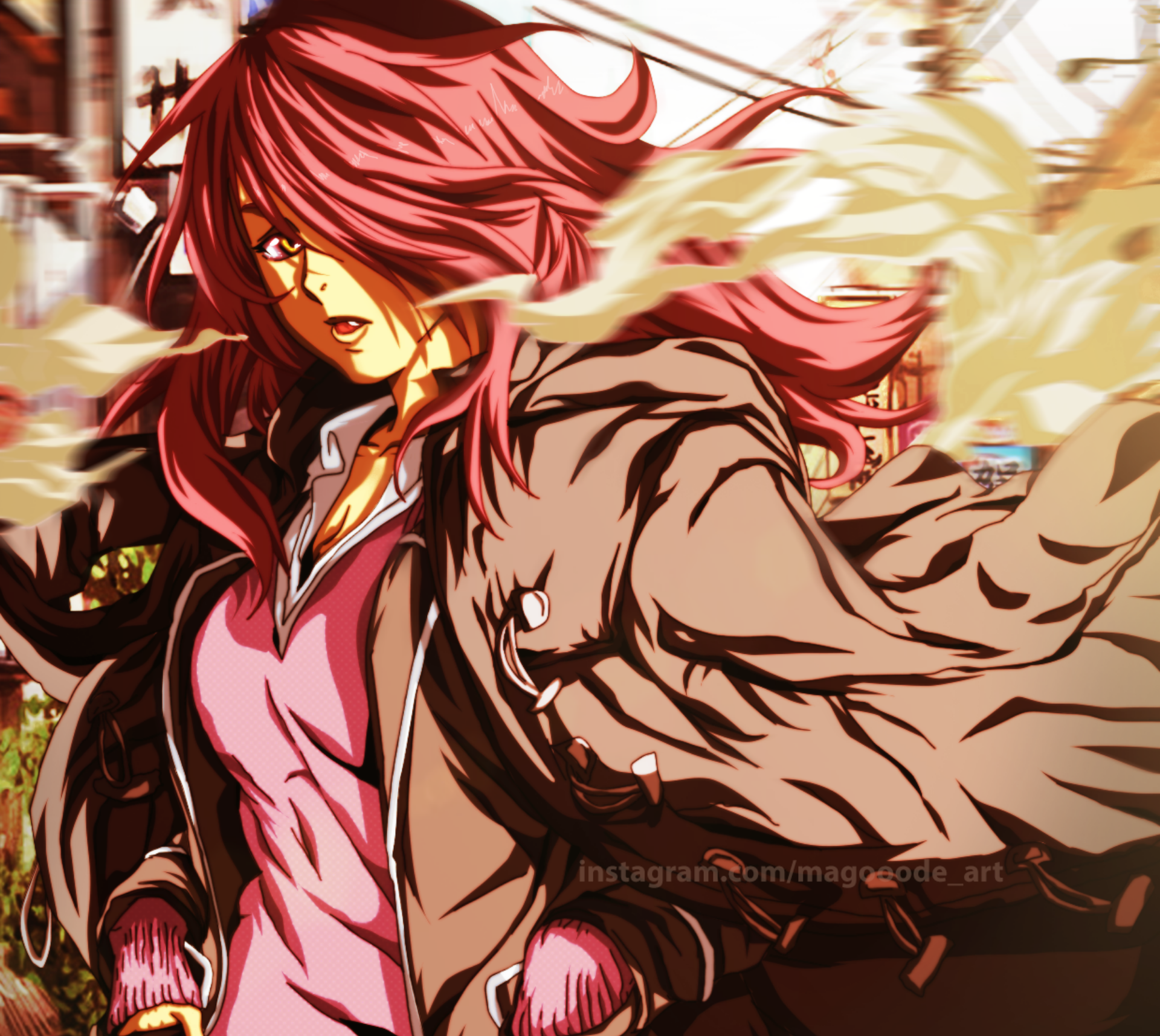 HD anime desktop wallpaper featuring Rindō Kobayashi from Food Wars: Shokugeki no Soma, showcasing dynamic movement and vibrant colors.