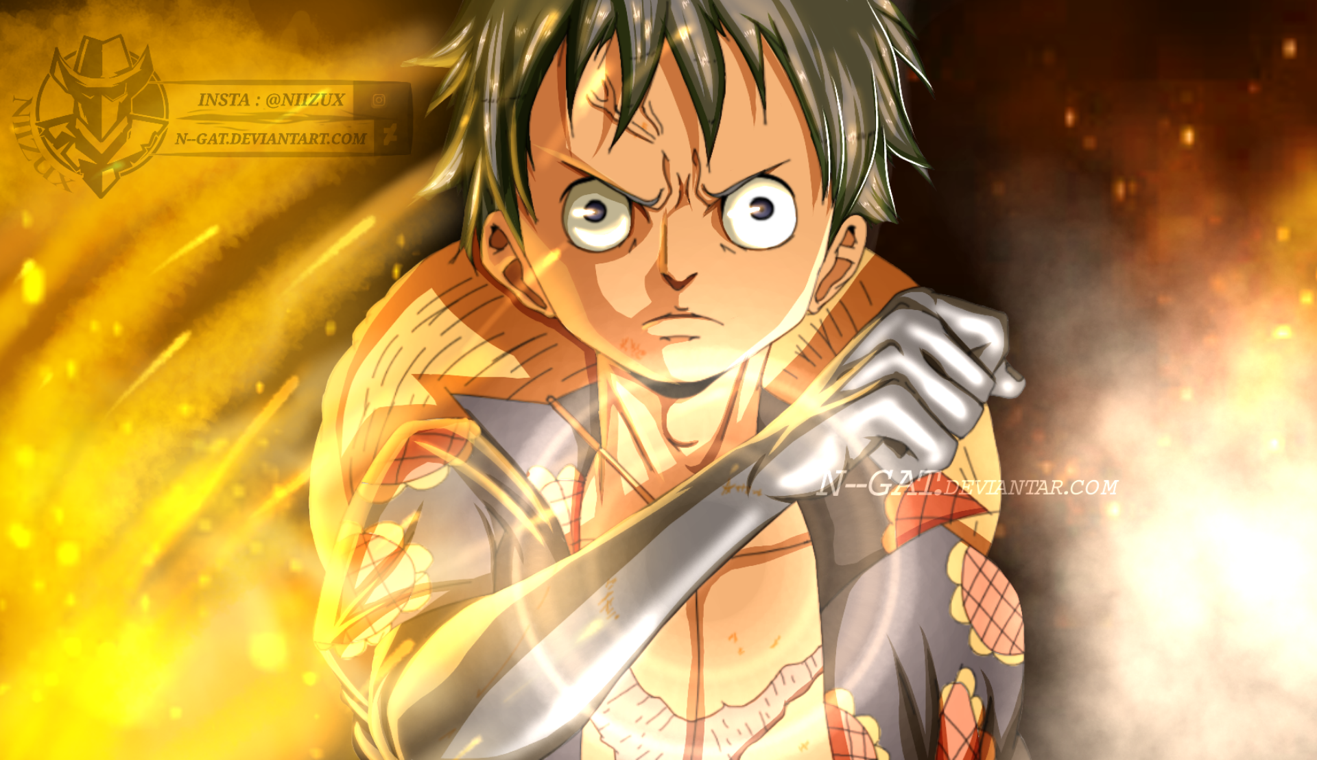 Download Monkey D. Luffy Anime One Piece HD Wallpaper by N--GAT