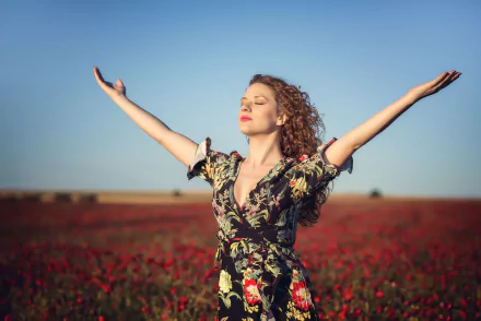 lipstick dress depth of field model woman mood HD Desktop Wallpaper | Background Image