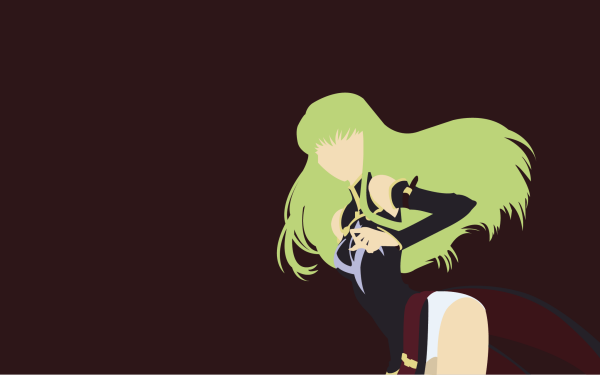 Anime Code Geass C.C. Minimalist Green Hair Dress Black Dress HD Wallpaper | Background Image