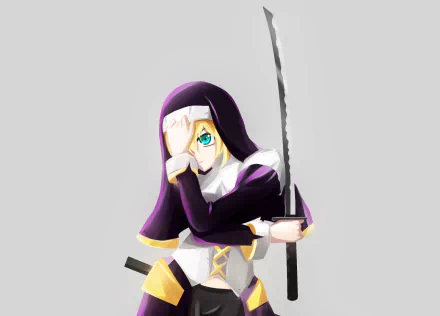 green eyes blonde sword priestess Anime Original HD Desktop Wallpaper | Background Image