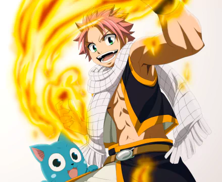 Happy (Fairy Tail) Natsu Dragneel Anime Fairy Tail HD Desktop Wallpaper | Background Image