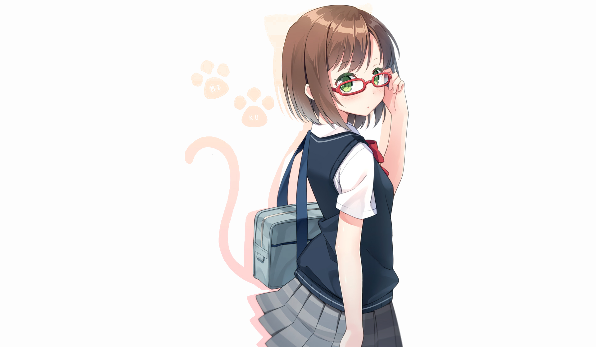 Anime Girl With Glasses And Short Brown Hair Coloring Pages