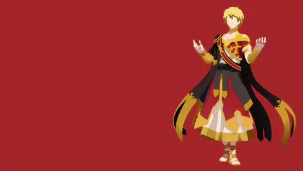 HD anime desktop wallpaper featuring Jircniv Rune Farlord El Nix from Overlord, set against a bold red background.