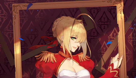 HD desktop wallpaper featuring Saber from Fate/Grand Order, with detailed artwork and a vibrant background.