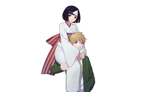 HD anime wallpaper featuring Nora and Yukine from Noragami, showcasing their characters in a clean, minimalist design for PC desktop backgrounds.