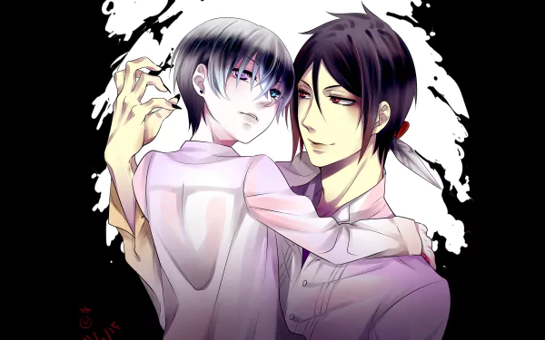 Sebastian Michaelis Ciel Phantomhive Kuroshitsuji Anime Black Butler HD Desktop Wallpaper | Background Image