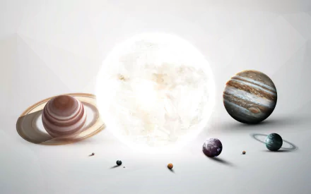 Sci Fi Solar System HD Desktop Wallpaper | Background Image