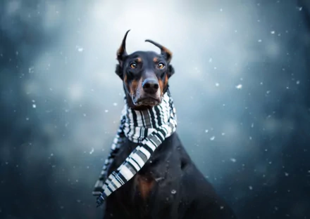 scarf dog Animal doberman pinscher HD Desktop Wallpaper | Background Image