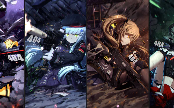 UMP9 (Girls Frontline) UMP45 (Girls Frontline) HK416 (Girls Frontline) G11 (Girls Frontline) video game Girls Frontline HD Desktop Wallpaper | Background Image