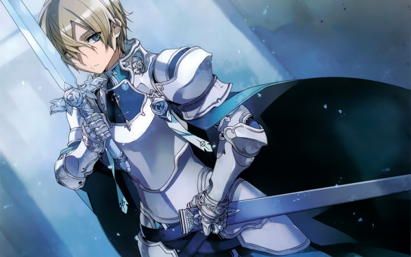 Anime Sword Art Online: Alicization Sword Art Online Eugeo Armor Blue Eyes Blonde Blue Rose Sword HD Wallpaper | Background Image