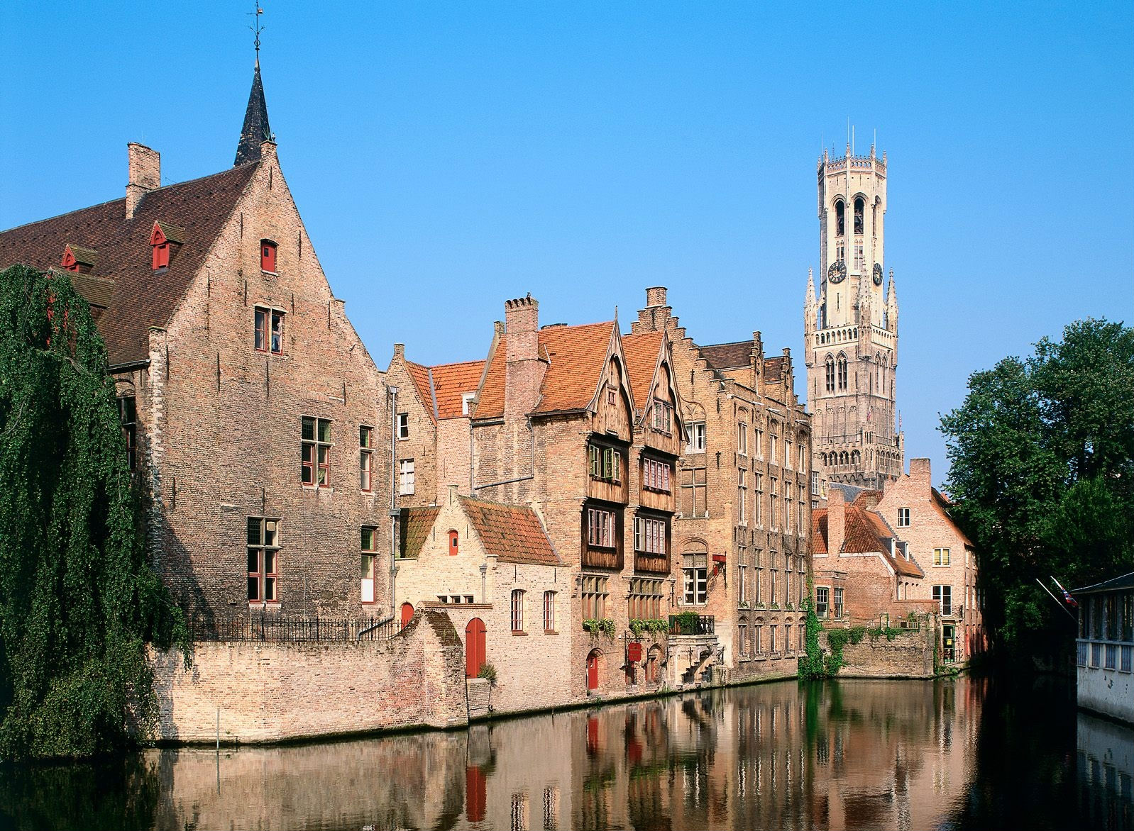 Brugge cityscape in Belgium with beautiful architecture.