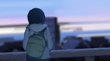short hair hood bag Anime Original HD Desktop Wallpaper | Background Image