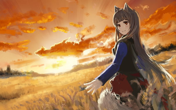 Anime Spice and Wolf Holo Sky HD Wallpaper | Background Image